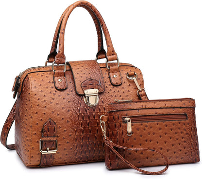 Women Barrel Handbags Fashion Satchel Bags Top Handle Shoulder Purses Vegan Leather Work Tote
