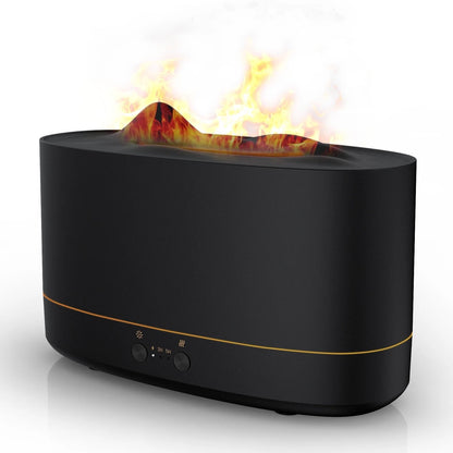 Essential Oil Diffuser & Humidifier – 200ml Flame Aroma Diffuser with 7 Color LED Lights & Timer | Aromatherapy Diffuser for Home, Bedroom & Office (Black)