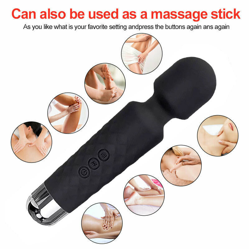 Magic Massage Wand Muscle Relaxation Massager 20 Speed Vibrating Full Body Therapy Motor