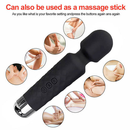 Magic Massage Wand Muscle Relaxation Massager 20 Speed Vibrating Full Body Therapy Motor