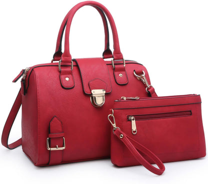 Women Barrel Handbags Fashion Satchel Bags Top Handle Shoulder Purses Vegan Leather Work Tote