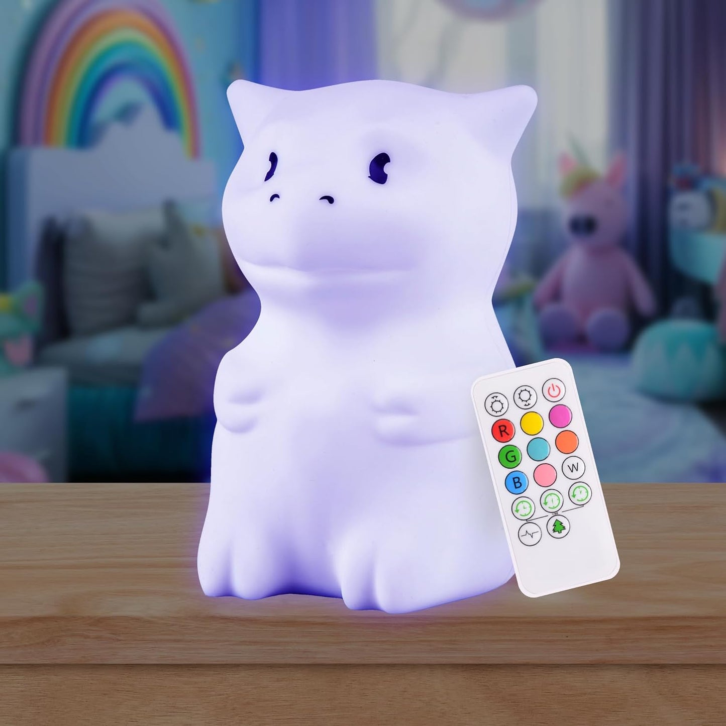 Remote Control Silicone Night Light for Kids - Owl Design with 9 Soft Colors & Sleep Timer - Rechargeable, Battery-Operated Lamp for Bedroom | Baby Nursery, Toddler, Girls, Boys