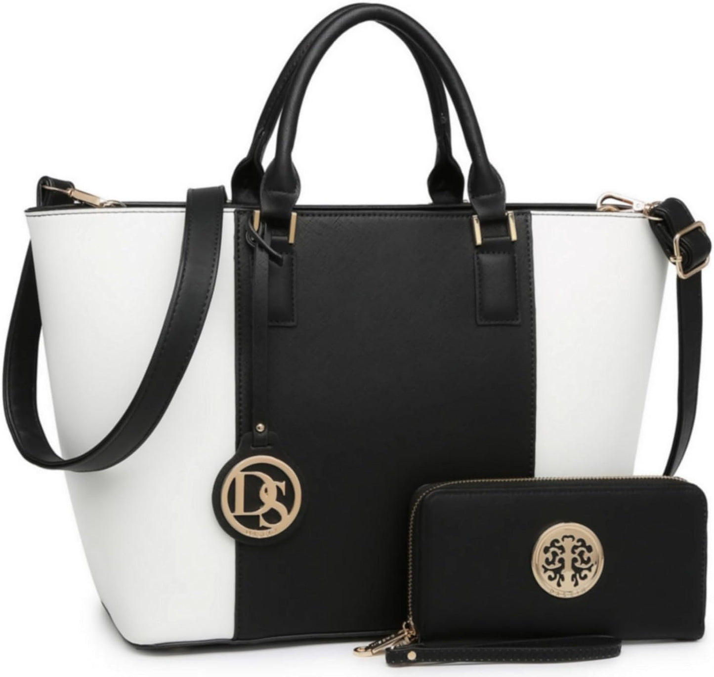 Satchel Purse Handbag for Women Large Shoulder Work Tote Bag with Matching Wallet