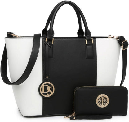 Satchel Purse Handbag for Women Large Shoulder Work Tote Bag with Matching Wallet