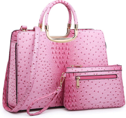 Womens Handbag Top Handle Shoulder Bag Tote Satchel Purse Work Bag with Matching Wallet
