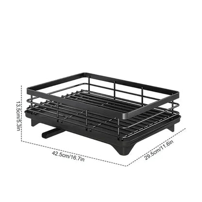 Adjustable Dish Drying Rack & Drainboard Organizer for Kitchen Plates, Over Sink Countertop, Cutlery Storage with Drain Rac - RELUX.STORE