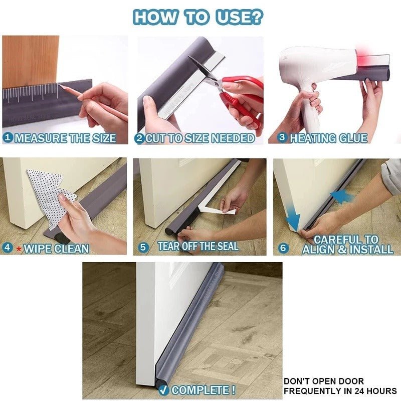 Adjustable Door Bottom Seal Strip Weatherstrip Under Door Draft Stoppers Anti - Cold Windproof Gaps Blocker House Acoustic Foam - RELUX.STORE