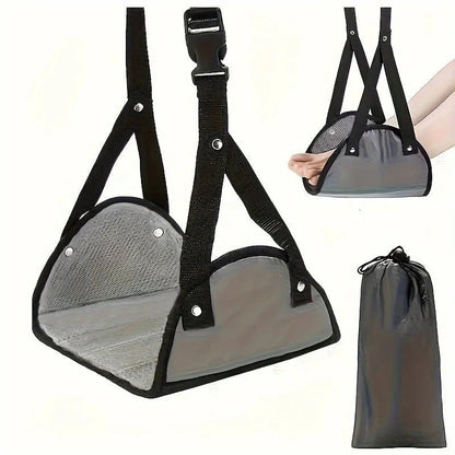 “Adjustable Travel Foot Hammock – Portable Leg Rest for Airplane, Car, Office, and Home, Comfortable Hanging Foot Support Pads” - RELUX.STORE