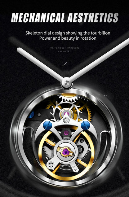 AESOP Mens Luxury Real Flying Tourbillon Mechanical Sapphire Waterproof Watch Skeleton Watches for Men Wristwatches Male 2025 A - RELUX.STORE