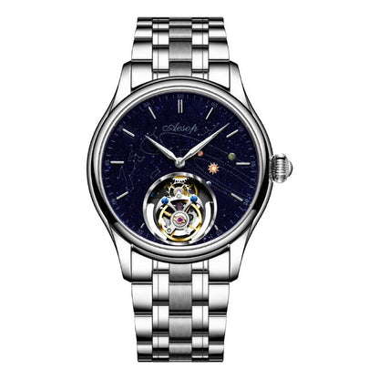 AESOP Mens Luxury Real Flying Tourbillon Mechanical Sapphire Waterproof Watch Skeleton Watches for Men Wristwatches Male 2025 A - RELUX.STORE