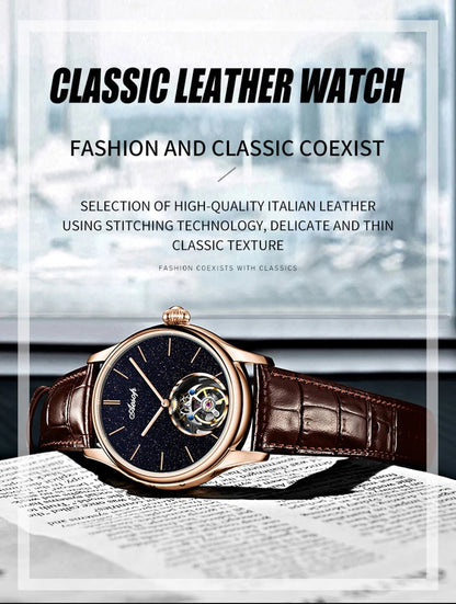 AESOP Mens Luxury Real Flying Tourbillon Mechanical Sapphire Waterproof Watch Skeleton Watches for Men Wristwatches Male 2025 A - RELUX.STORE