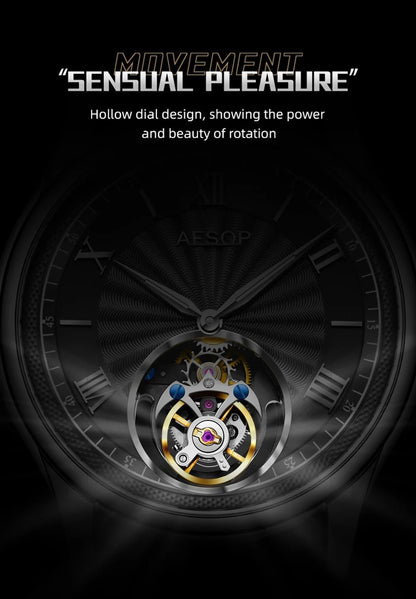 AESOP Official Watch Store Flying Tourbillon Movement Mechanical Wristwatches Skeleton Watches for Menes Luxury Waterproof 2025A - RELUX.STORE