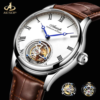 Aesop Real Flying Tourbillon Movement Mechanical Watches Luxury Watch for Men Skeleton Tourbillon Watch Sapphire Official StoreS - RELUX.STORE