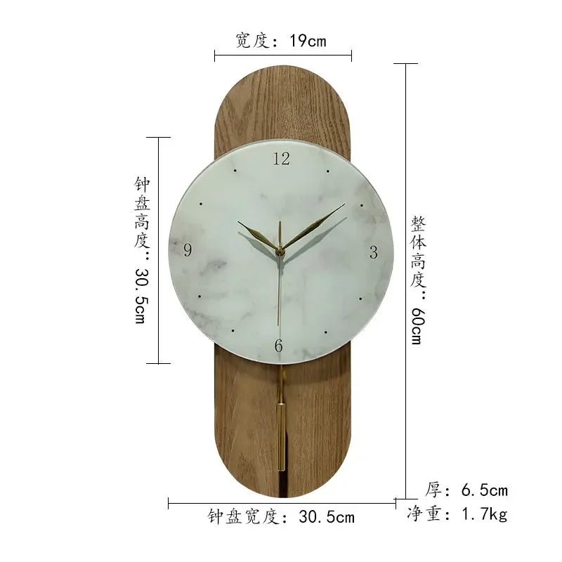 “Aesthetic Chinese Wall Clock – Creative Pendulum Solid Wood Log | Medieval - Inspired Interior Art & Room Decoration” - RELUX.STORE