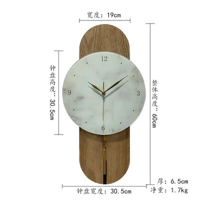 “Aesthetic Chinese Wall Clock – Creative Pendulum Solid Wood Log | Medieval - Inspired Interior Art & Room Decoration” - RELUX.STORE