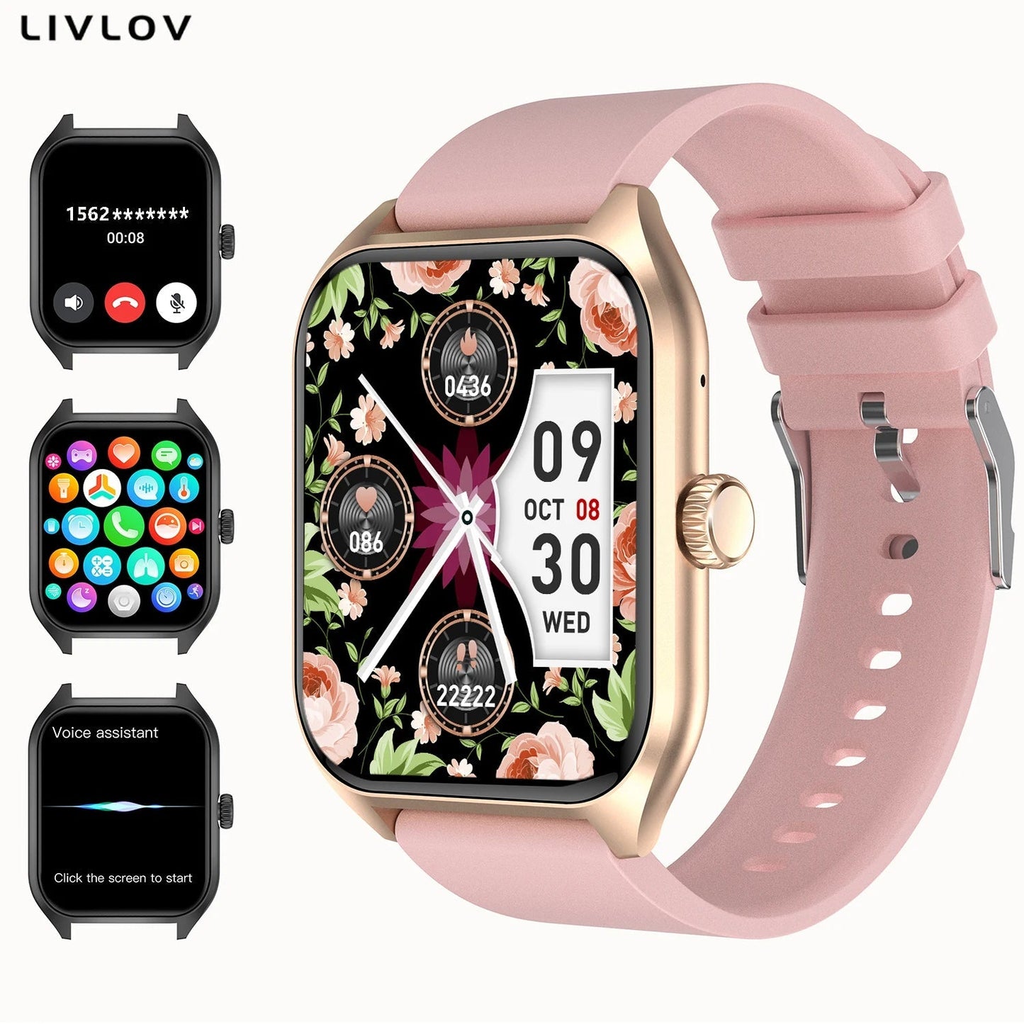AI Voice Assistant Smart Watch for Men Women, 1.96'' HD Screen Activity Trackers with 100+Sports/ Sleep/ Heart Rate Monitor - RELUX.STORE