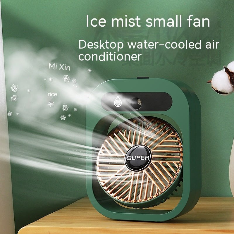 Air Conditioning Fan Desk Misting Fan Air Cooler Cooling USB Rechargeable Humidifier Portable Spray Fan With 3 Wind Speeds Mist Fan For Home - RELUX.STORE