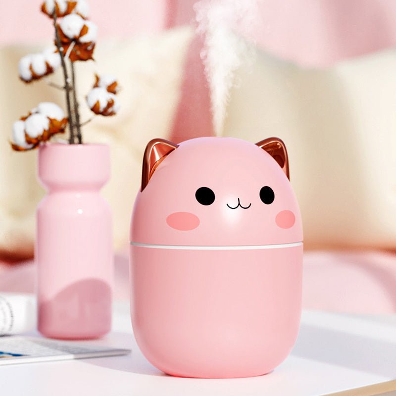 Air Humidifier Cute Cat Ultra - Silent USB Office Household Bedroom Car Aromatherapy Air Purifier With Led Cool Mist Spray - RELUX.STORE