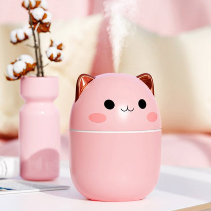 Air Humidifier Cute Cat Ultra - Silent USB Office Household Bedroom Car Aromatherapy Air Purifier With Led Cool Mist Spray - RELUX.STORE