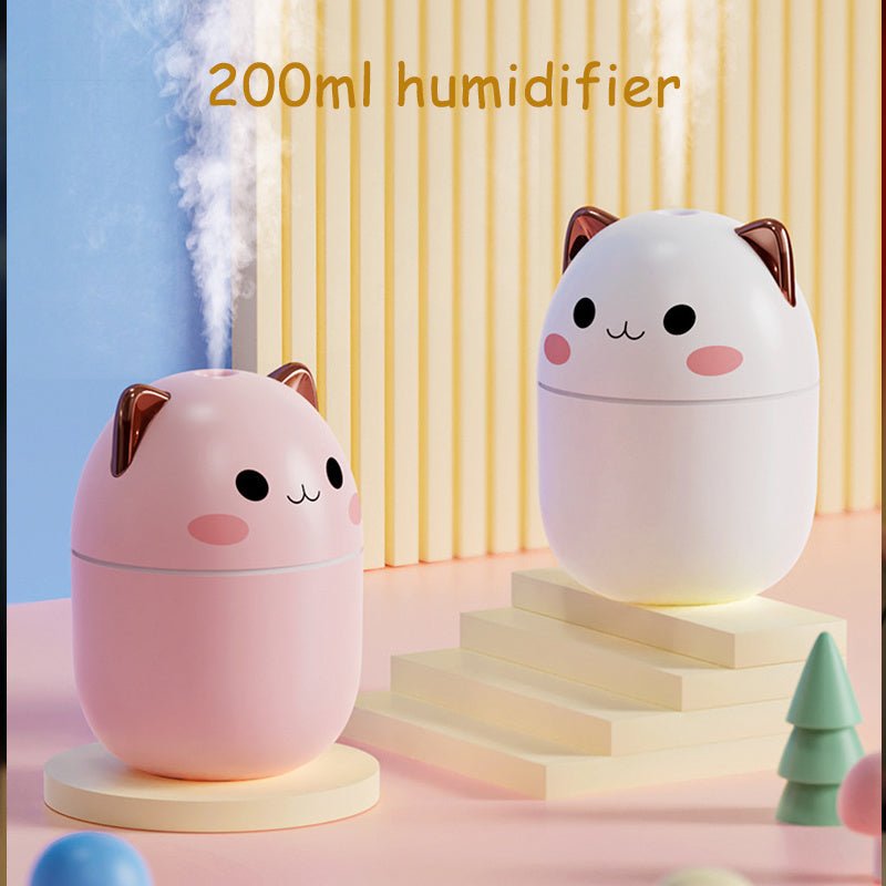 Air Humidifier Cute Cat Ultra - Silent USB Office Household Bedroom Car Aromatherapy Air Purifier With Led Cool Mist Spray - RELUX.STORE