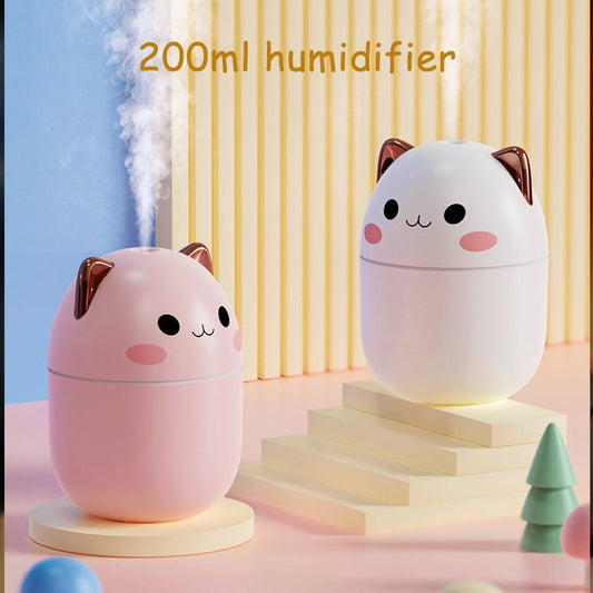 Air Humidifier Cute Cat Ultra - Silent USB Office Household Bedroom Car Aromatherapy Air Purifier With Led Cool Mist Spray - RELUX.STORE