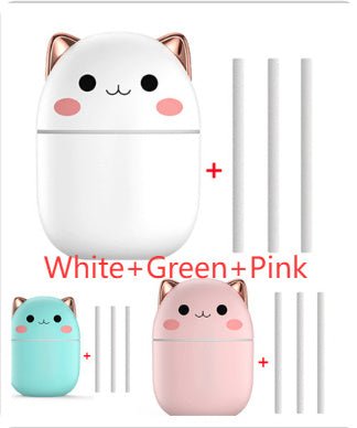 Air Humidifier Cute Cat Ultra - Silent USB Office Household Bedroom Car Aromatherapy Air Purifier With Led Cool Mist Spray - RELUX.STORE