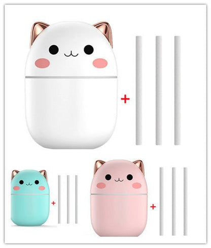 Air Humidifier Cute Cat Ultra - Silent USB Office Household Bedroom Car Aromatherapy Air Purifier With Led Cool Mist Spray - RELUX.STORE