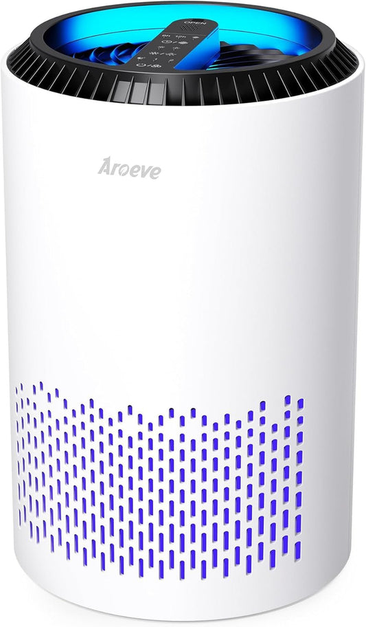 Air Purifier for Home & Bedroom – 3 - Layer Filter for Smoke, Pollen, Pet Dander & Odor, Sleep Mode, Timer, Energy Saving, 3 Speeds – MK01 White - RELUX.STORE