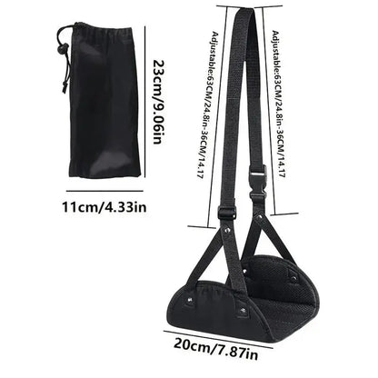 “Airplane Footrest with Adjustable Strap – Portable Hammock Leg Rest for Travel, Flights, and Comfort On - the - Go” - RELUX.STORE