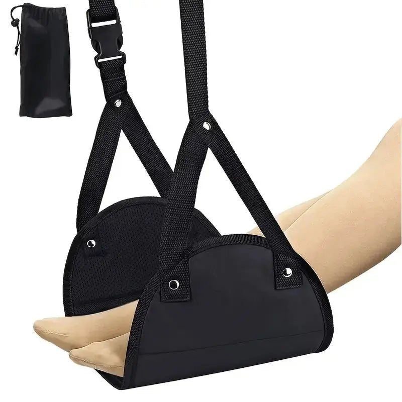 “Airplane Footrest with Adjustable Strap – Portable Hammock Leg Rest for Travel, Flights, and Comfort On - the - Go” - RELUX.STORE