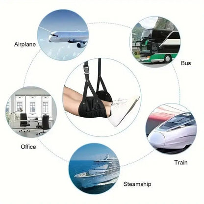 “Airplane Footrest with Adjustable Strap – Portable Hammock Leg Rest for Travel, Flights, and Comfort On - the - Go” - RELUX.STORE