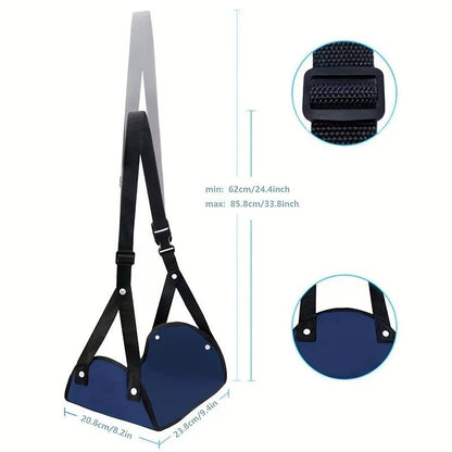 “Airplane Footrest with Adjustable Strap – Portable Hammock Leg Rest for Travel, Flights, and Comfort On - the - Go” - RELUX.STORE