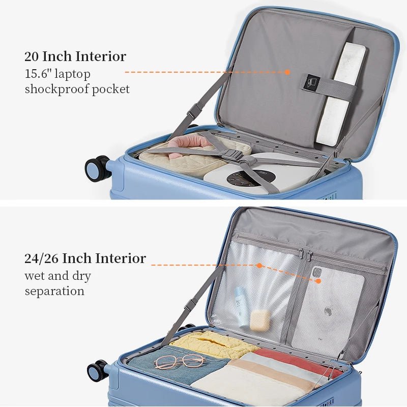 AJI Women Luggage Travel Suitcase Fashions Side Opening Carry On Luggage Expanding Capacity Trolley Case For Men 20 24 26 Inch - RELUX.STOREAJI Women Luggage Travel Suitcase Fashions Side Opening Carry On Luggage Expanding Capacity Trolley Case For Men 20 24 26 Inch