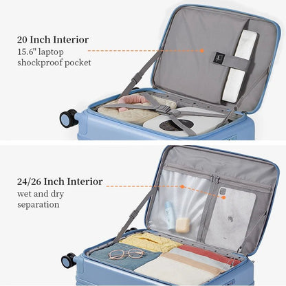 AJI Women Luggage Travel Suitcase Fashions Side Opening Carry On Luggage Expanding Capacity Trolley Case For Men 20 24 26 Inch - RELUX.STOREAJI Women Luggage Travel Suitcase Fashions Side Opening Carry On Luggage Expanding Capacity Trolley Case For Men 20 24 26 Inch