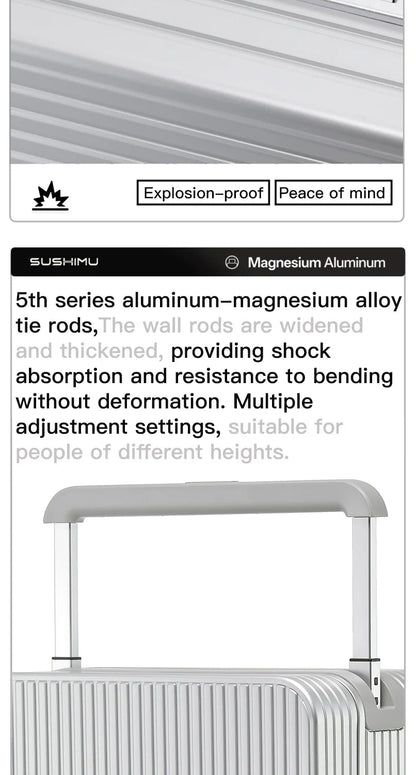 All aluminum magnesium alloy suitcase wide trolley suitcase 20 - inch boarding case 24 - inch metal trolley case password bag - RELUX.STOREAll aluminum magnesium alloy suitcase wide trolley suitcase 20 - inch boarding case 24 - inch metal trolley case password bag