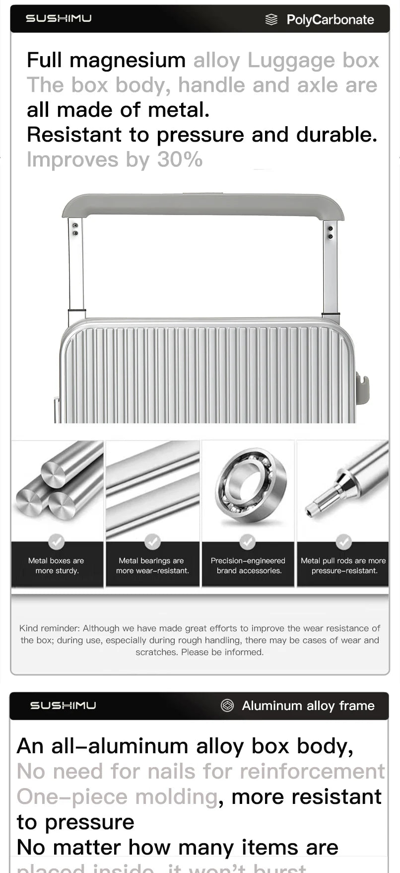 All aluminum magnesium alloy suitcase wide trolley suitcase 20 - inch boarding case 24 - inch metal trolley case password bag - RELUX.STOREAll aluminum magnesium alloy suitcase wide trolley suitcase 20 - inch boarding case 24 - inch metal trolley case password bag