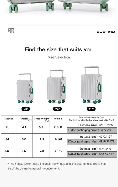 All aluminum magnesium alloy suitcase wide trolley suitcase 20 - inch boarding case 24 - inch metal trolley case password bag - RELUX.STOREAll aluminum magnesium alloy suitcase wide trolley suitcase 20 - inch boarding case 24 - inch metal trolley case password bag