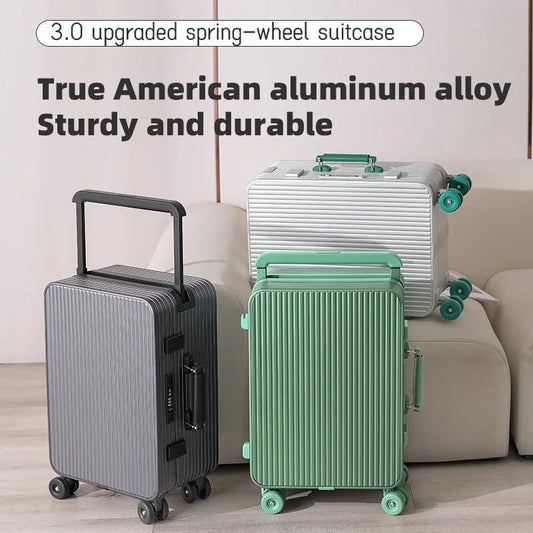 All aluminum magnesium alloy suitcase wide trolley suitcase 20 - inch boarding case 24 - inch metal trolley case password bag - RELUX.STOREAll aluminum magnesium alloy suitcase wide trolley suitcase 20 - inch boarding case 24 - inch metal trolley case password bag
