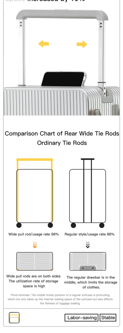 All aluminum magnesium alloy suitcase wide trolley suitcase 20 - inch boarding case 24 - inch metal trolley case password bag - RELUX.STOREAll aluminum magnesium alloy suitcase wide trolley suitcase 20 - inch boarding case 24 - inch metal trolley case password bag