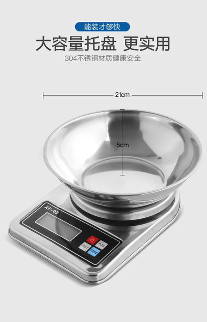 All stainless steel metal kitchen scale 0.1g household electronic scale, high - precision baking electronic scale with plate medic - RELUX.STORE