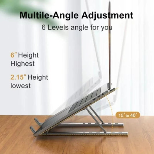 Aluminum Alloy Laptop Holder Stand Adjustable Foldable Portable for Notebook Computer Bracket Lifting Cooling Holder Non - Slip - RELUX.STORE