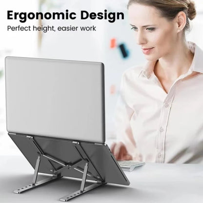 Aluminum Alloy Laptop Holder Stand Adjustable Foldable Portable for Notebook Computer Bracket Lifting Cooling Holder Non - Slip - RELUX.STORE