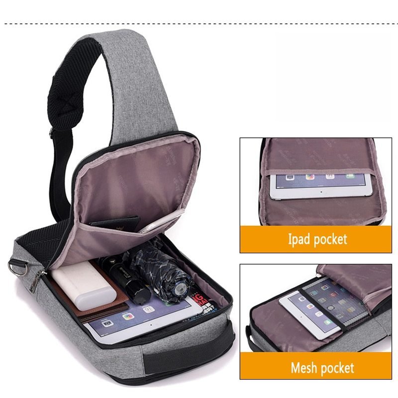 Anti - Theft USB Charging Chest Bag – Men’s Crossbody Shoulder Bag for Travel, Commuting & Everyday Use - RELUX.STORE