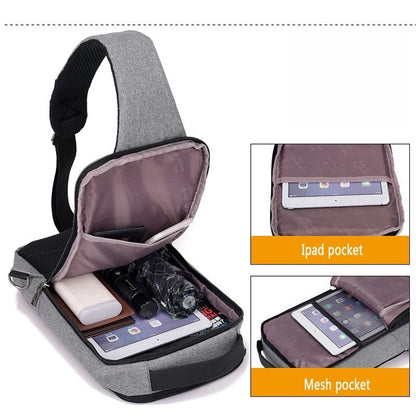 Anti - Theft USB Charging Chest Bag – Men’s Crossbody Shoulder Bag for Travel, Commuting & Everyday Use - RELUX.STORE