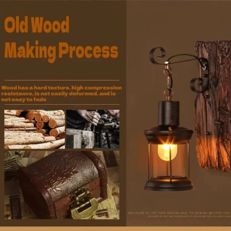 💡 "Antique Industrial Wood Wall Sconce – Rustic Iron & Wood Wall Lamp for Bar, Loft, Corridor & Home Décor Lighting" - RELUX.STORE