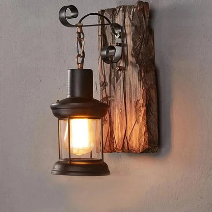💡 "Antique Industrial Wood Wall Sconce – Rustic Iron & Wood Wall Lamp for Bar, Loft, Corridor & Home Décor Lighting" - RELUX.STORE