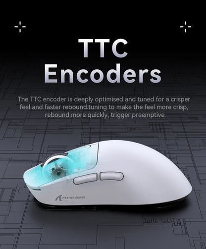 Attack Shark X3Pro X3 Wireless Mouse Lightweight PAW3395 26000dpi Tri - Mode Connection Macro Gaming Mouse for Win/Xbox/PS/Mac - RELUX.STORE