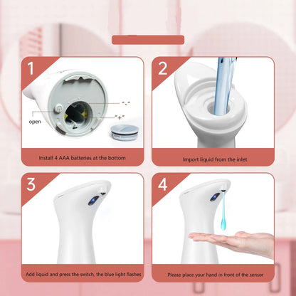Automatic Sensor Soap Dispenser White High Quality Abs Waterproof Hand Soap Sensor Bathroom Smart Wash Handpiece - RELUX.STORE