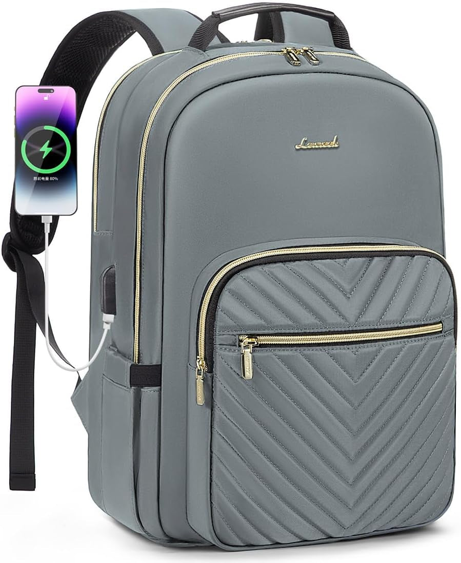 Laptop Backpack for Women 15.6 Inch,Cute Womens Travel Backpack Purse,Professional Laptop Computer Bag,Waterproof Work Business College Teacher Bags Carry on Backpack with USB Port,Mint Green