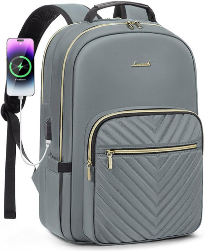 Laptop Backpack for Women 15.6 Inch,Cute Womens Travel Backpack Purse,Professional Laptop Computer Bag,Waterproof Work Business College Teacher Bags Carry on Backpack with USB Port,Mint Green